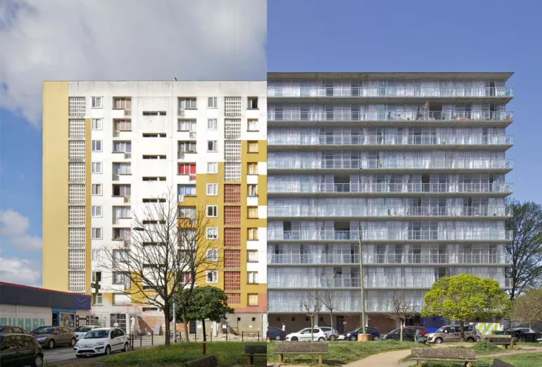 Before and after... The transofrmation of a building in the Grand Parc, Bourdeaux. Photo: Philippe Ruault